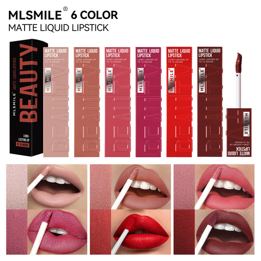 Beauty Makeup Long Lasting Matte Lipstick Velvet Lip Gloss Brightening Lipstick Tint Waterproof Non-stick Cup Lip Gloss